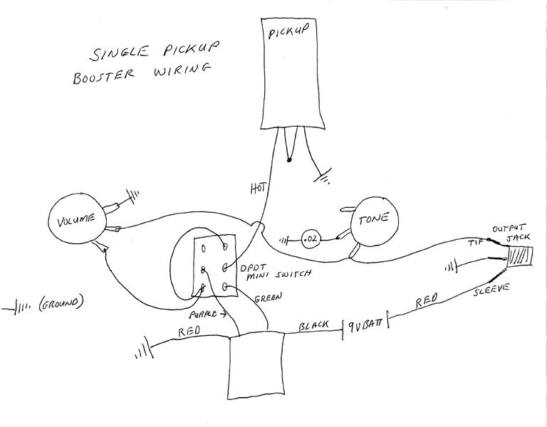 Single Pickup With Booster Wiring Diagram